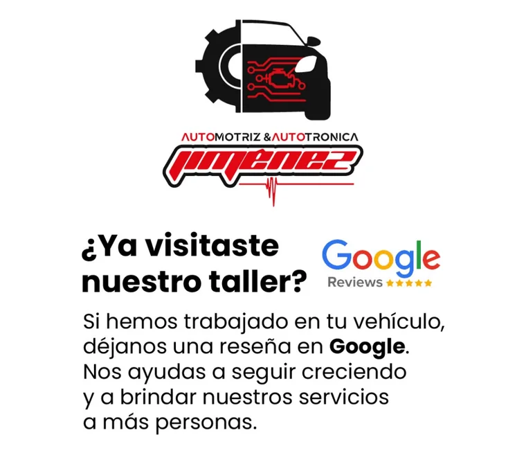 Invitación de Autotrónica Jiménez para dejar una reseña en Google